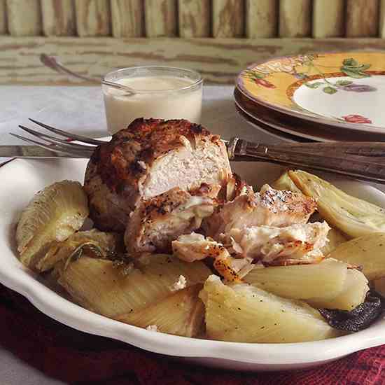 Pork Roast with Garlic-Parmesan Cream