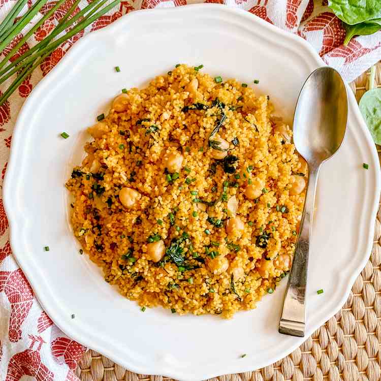 Couscous with Spinach - Chickpeas