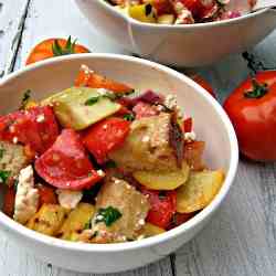 Grilled Italian Bread & Vegetable Salad