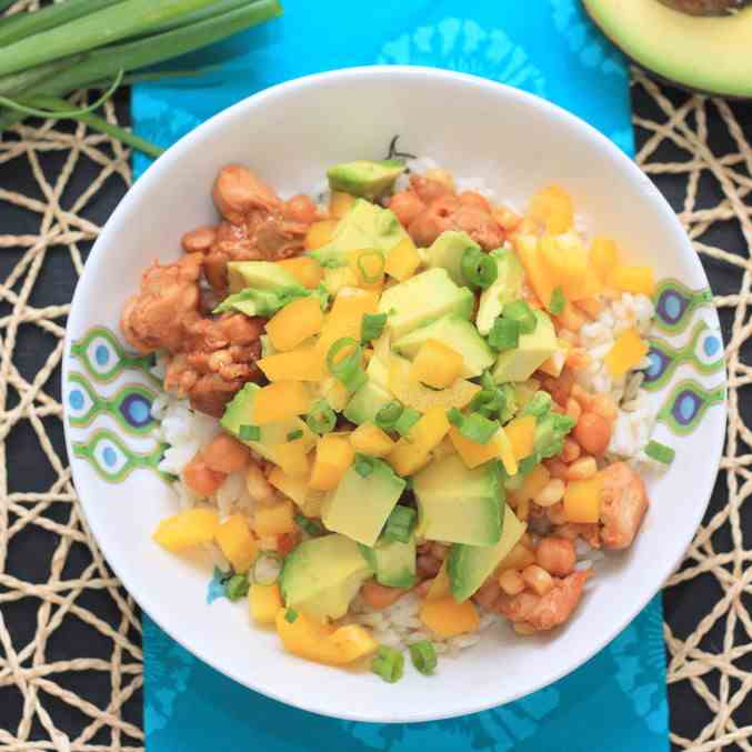 Slow Cooker BBQ Chicken Taco Bowls