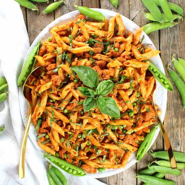 Spicy Chicken Pasta - Peas