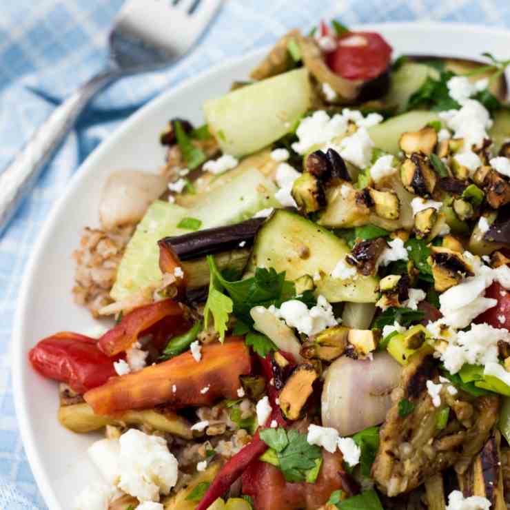 Bulgur Tabbouleh Salad With Grilled Veggie