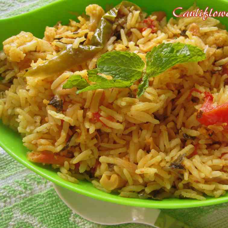 Cauliflower channa rice