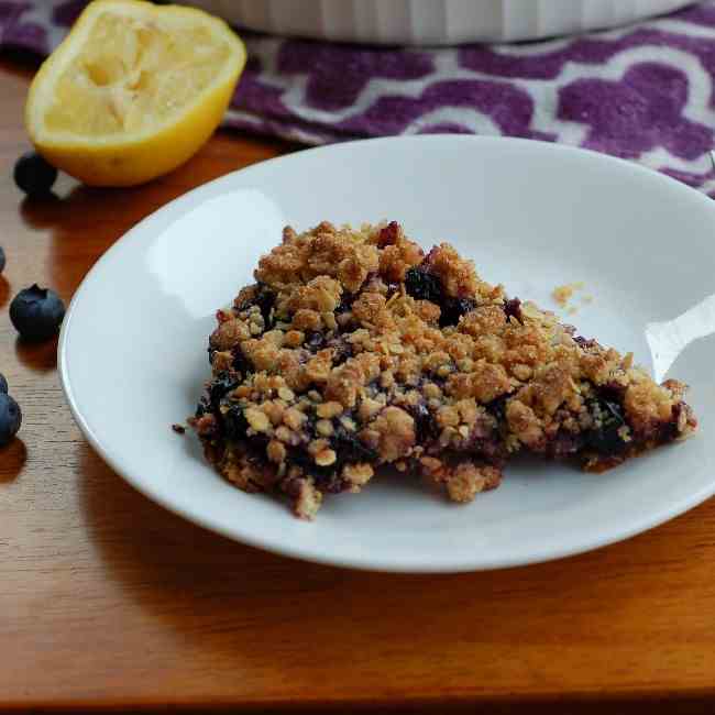 Blueberry Oatmeal Crumble Bars