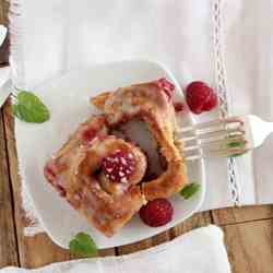 Raspberries and lemon rolls