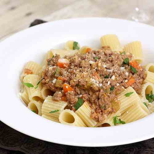 Bolognese with Rigatoni