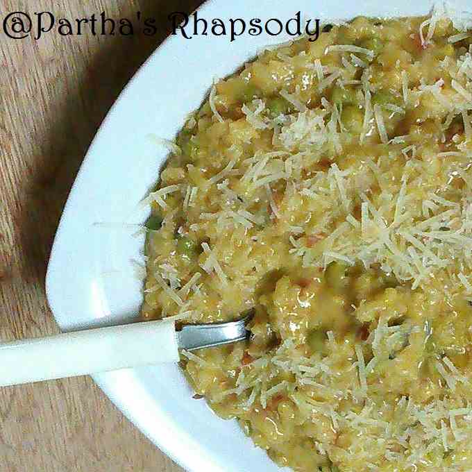 Tomato Infused Risotto with Peas