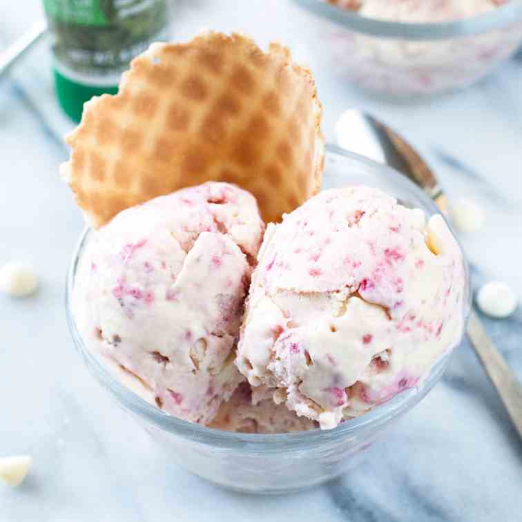 Lemon Raspberry Basil Ice Cream