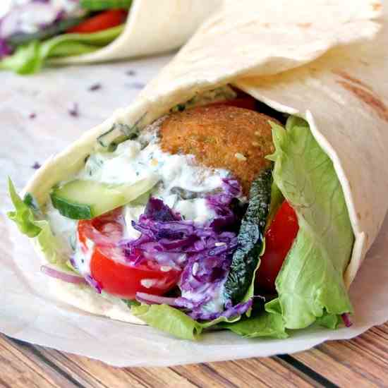 Falafel Wrap with Tzatziki Sauce