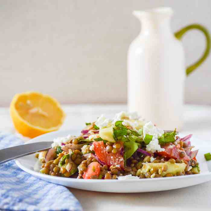 Lentil Tomato Salad with Feta