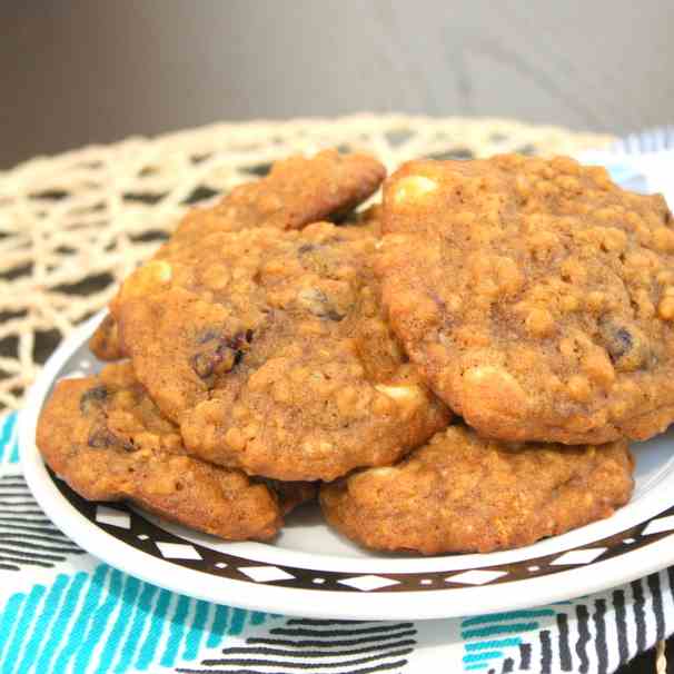 Pumpkin Cranberry Chocolate Chip Cookies