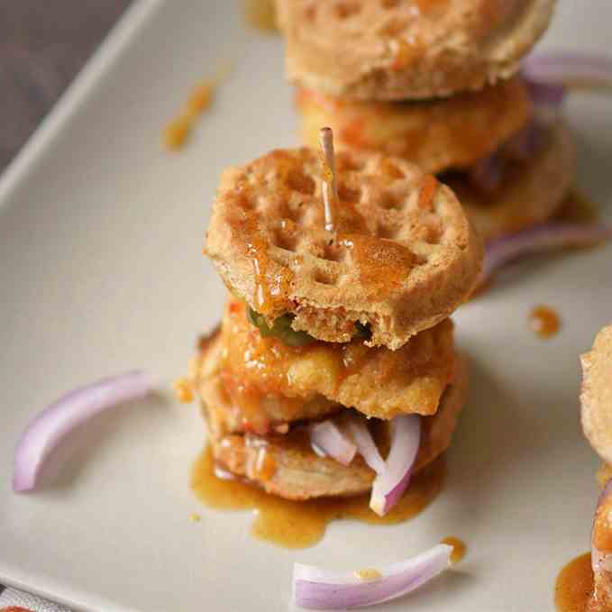 Chicken and Waffle Maple Sliders