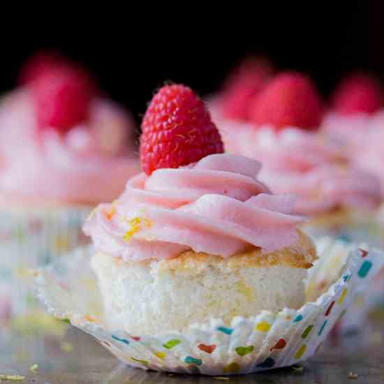 Lemon Angel Food Cupcakes