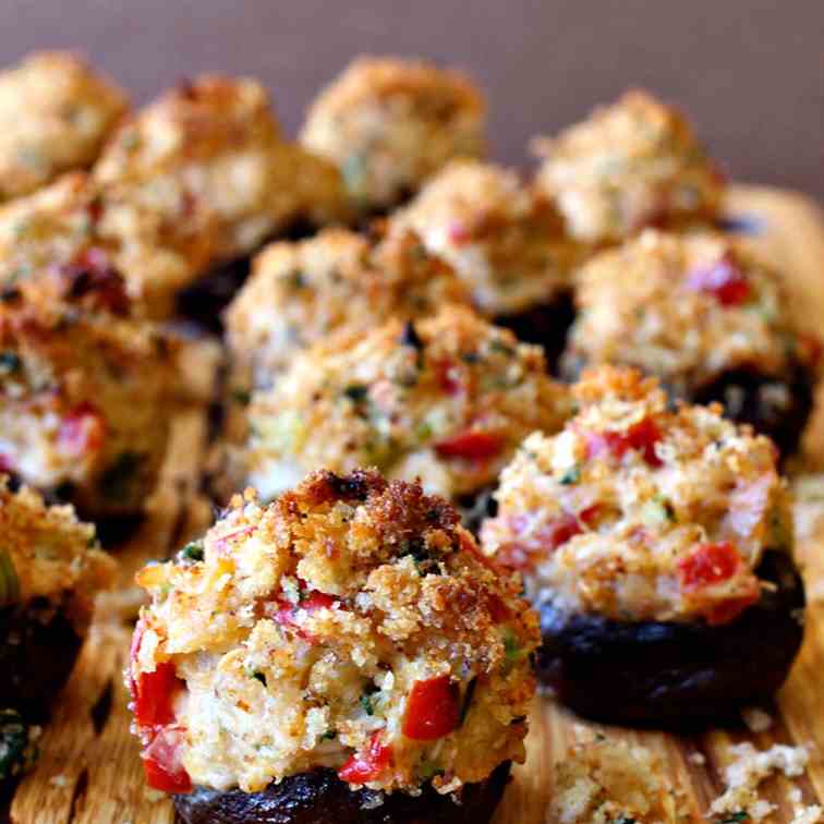 Crispy Crab Stuffed Mushrooms