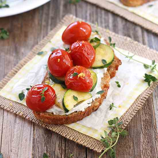 Zucchini and Tomato Crostini