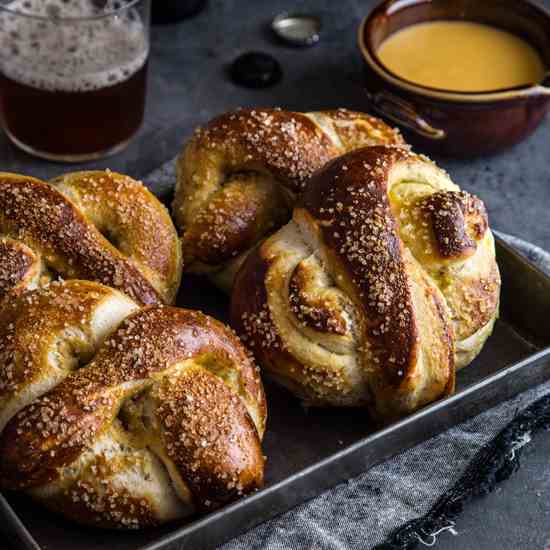 Garlic Herb Baked Pretzels