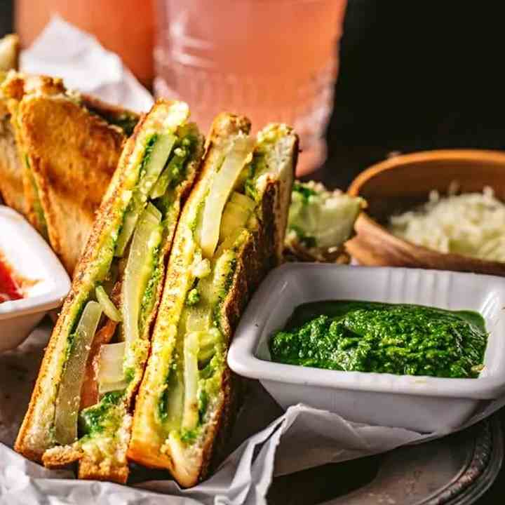 Bombay Grilled Veggie Sandwich Recipe