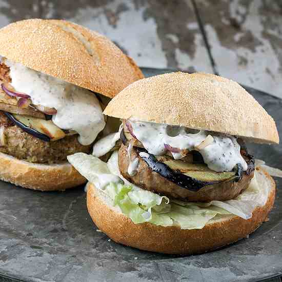 Lamb burger with truffle mayonnaise