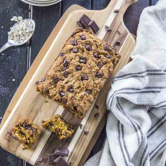 Dark Chocolate Oatmeal Pumpkin Bread