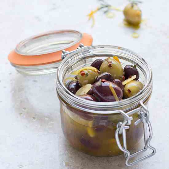 Marinated Olives with Citrus and Garlic
