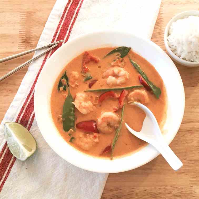 Thai Red Coconut Curry with Shrimp