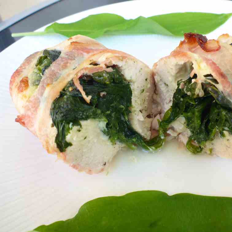 Wild Garlic Stuffed Chicken Roulade