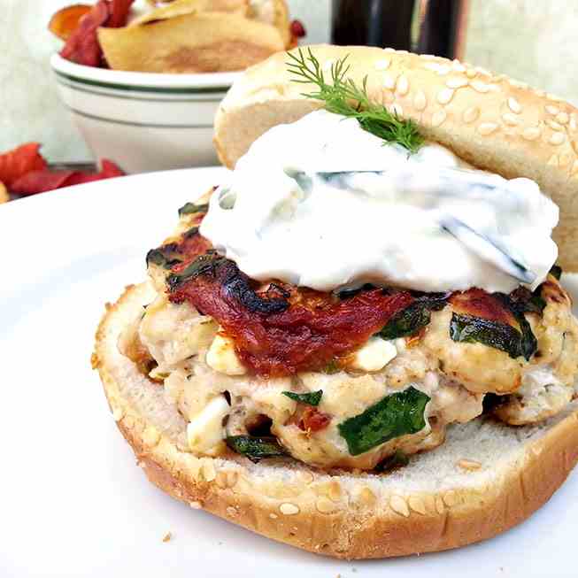 Greek turkey burger