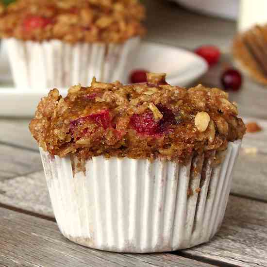 Cranberry Pumpkin Oatmeal Muffins