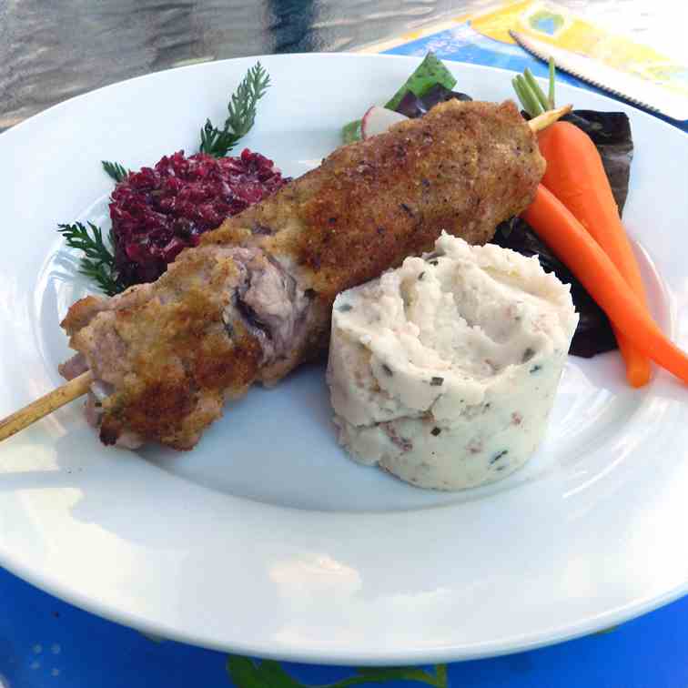 City Chicken with Beet Tartare