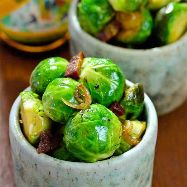 Brussels Sprouts with Bacon and Beer