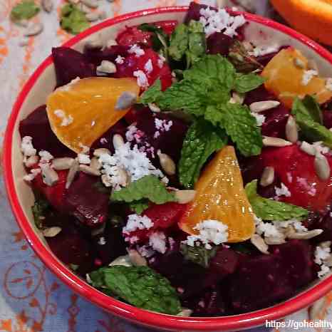 Beet orange salad with coconut