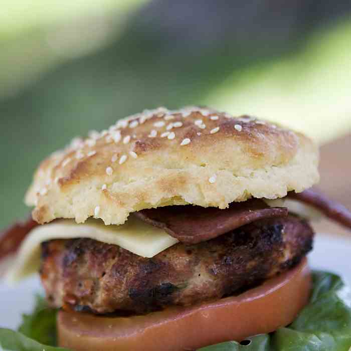 (GF) Roasted Pepper Turkey Burger