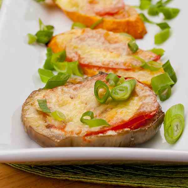 Baked Eggplant Circles with Cheese