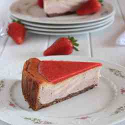 Zebra Strawberry Cheesecakes