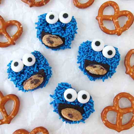 Cookie Monster Pretzels