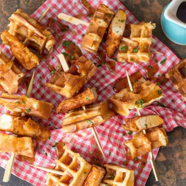 Chicken and Waffles on a Stick