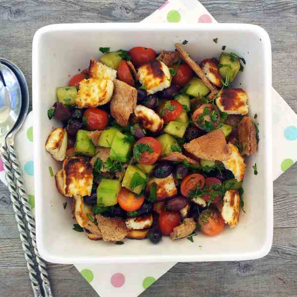 Grilled Halloumi “Fattoush” Salad