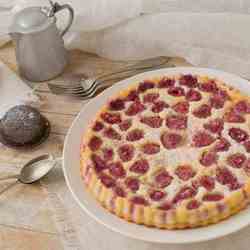 Raspberries clafoutis