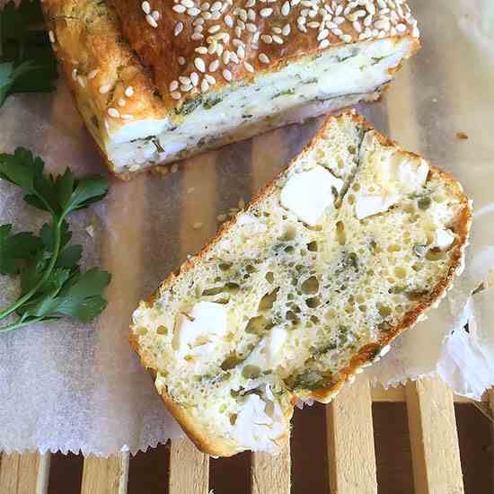 Herbs Bread With Feta Cheese