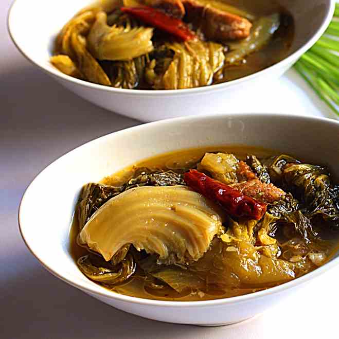 Choy Geok (mustard leaf left over soup)