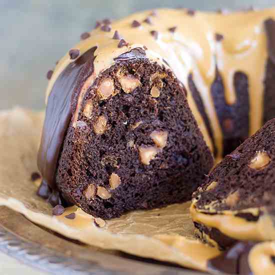 Dark Chocolate Peanut Butter Bundt