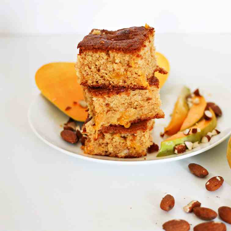 Mango - Almond Traybake