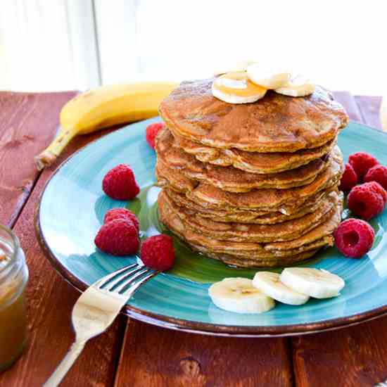 Peanut Butter Banana Flour-less Pancakes