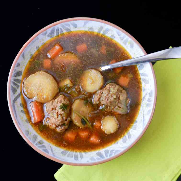 Romanian Sour Meatball Soup