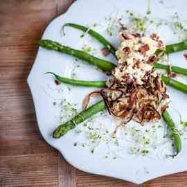 Potato spider with celeriac and bacon