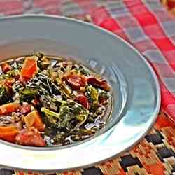 Kale and Kidney Bean Soup with Chorizo