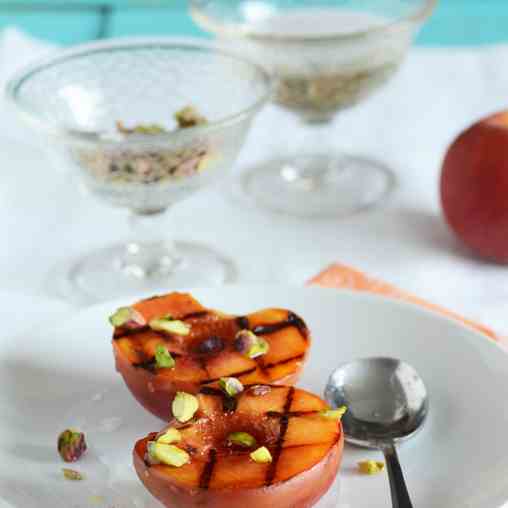 Grilled Peaches with Orange Blossom Syrup