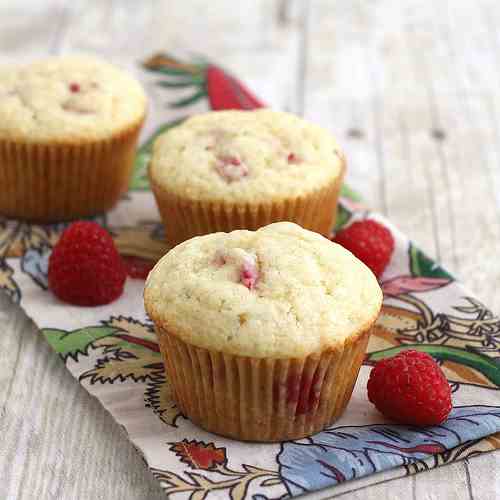 Raspberry Rhubarb Muffins