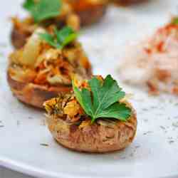 Stuffed Button Mushrooms with Rice Noodles