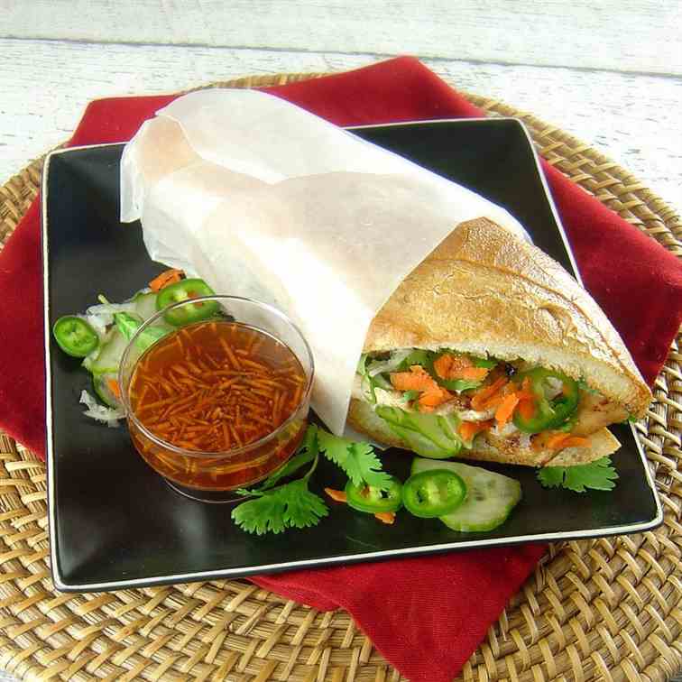 Lemongrass Chicken Banh Mi Sandwich